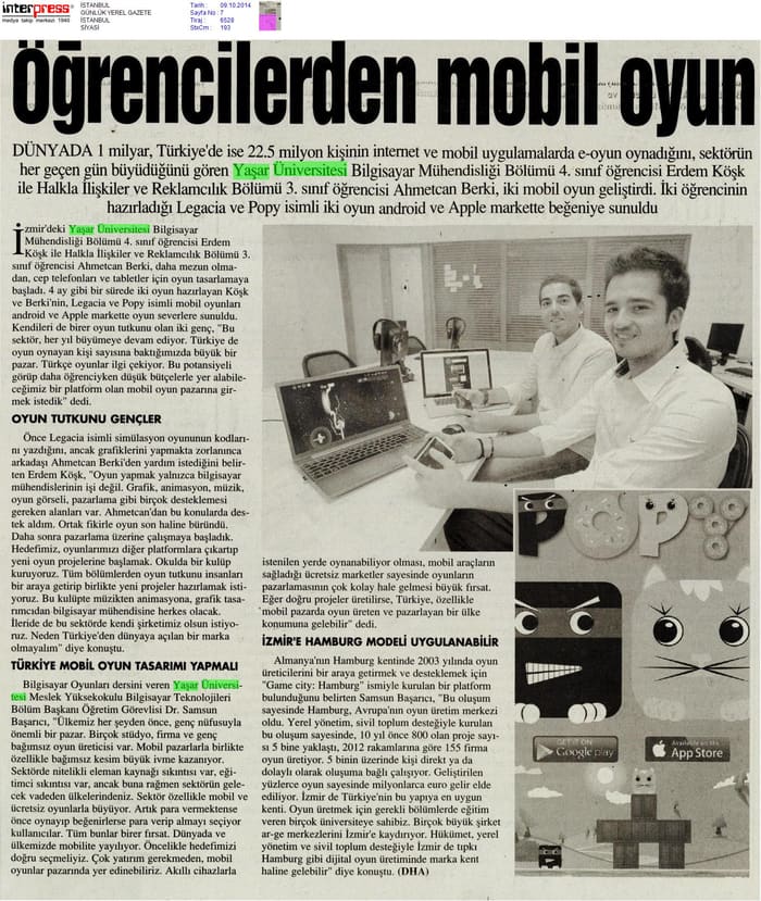 İstanbul, 09 Oct 2014: Öğrencilerden mobil oyun